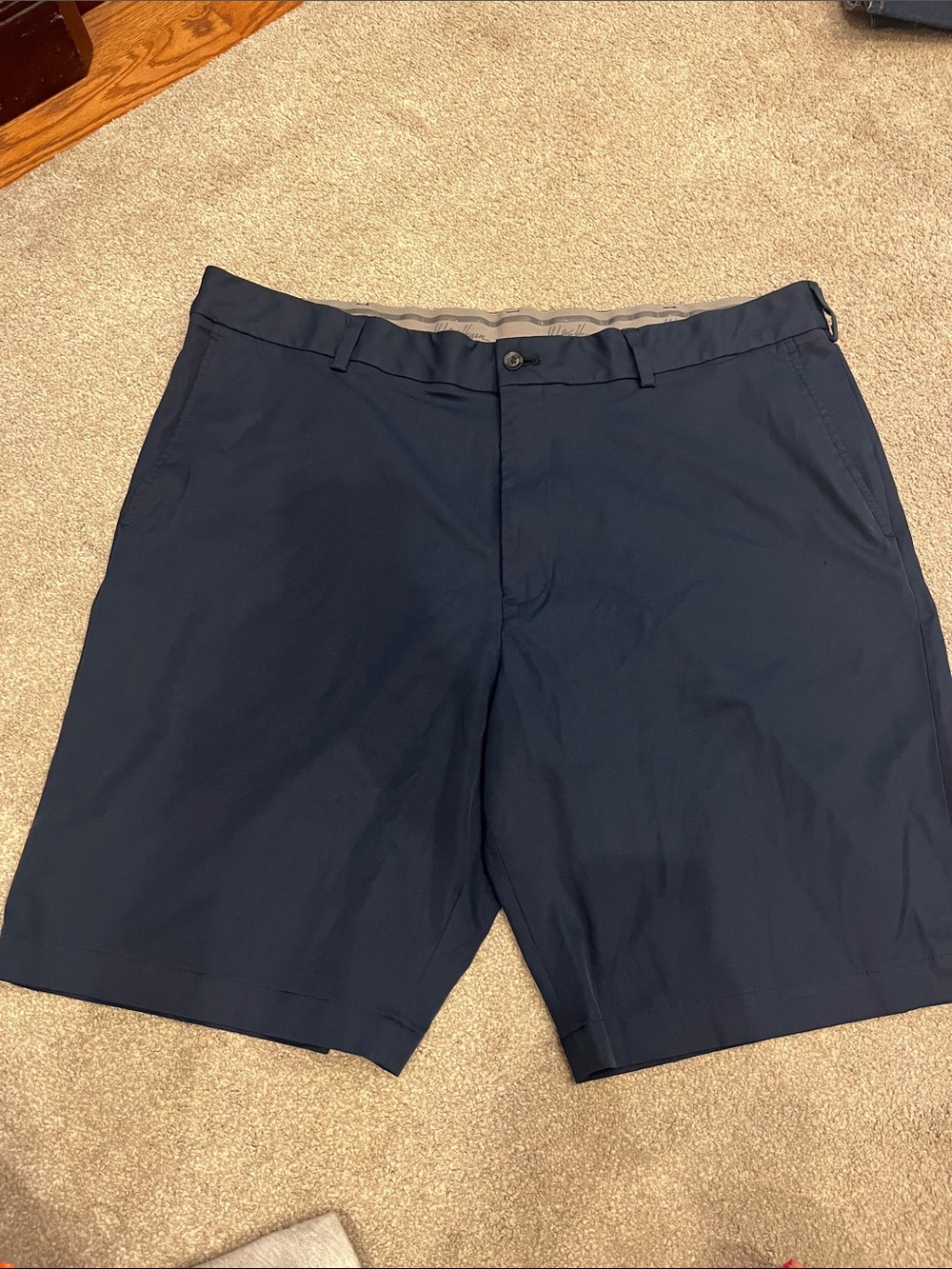 Walter Hagen Navy Flat-Front Performance Shorts